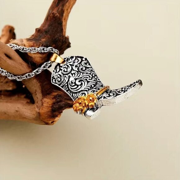 Large Nashville Cowboy / Cowgirl Boot Pendant and Necklace #837 - Picture 5 of 9